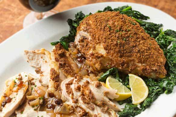 Gingersnap Chicken Breast With Samuel Adams Raisin Gravy Gingersnap Chicken Breast With Samuel Adams Raisin Gravy