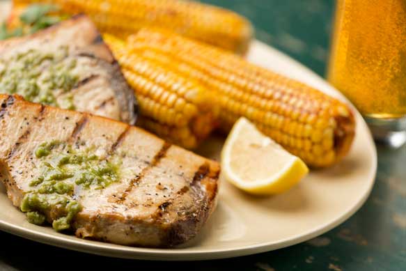 grilled swordfish with avacado